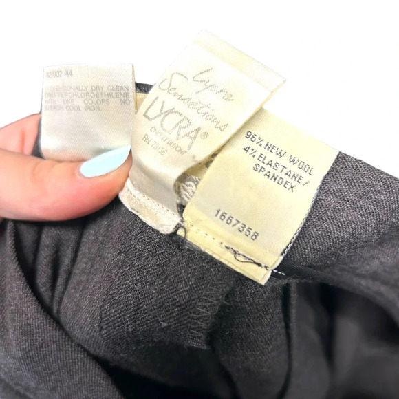 MaxMara‎ Charcoal Gray Wool Vintage Trouser Dress Pants Size US 10 - Picture 8 of 8